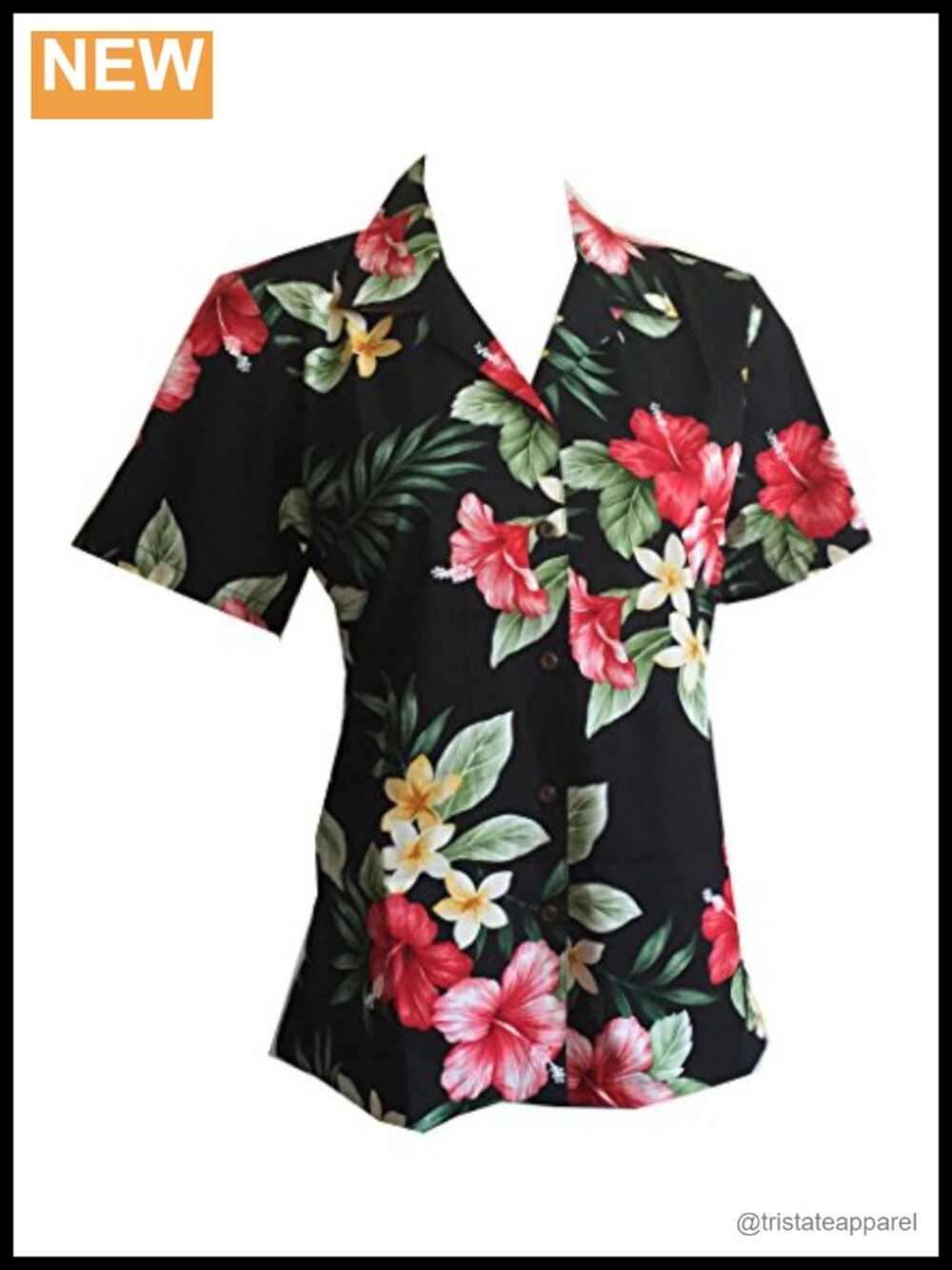 Women's Hawaiian Aloha Camp Shirt Floral Cotton Button Down Short Sleeve